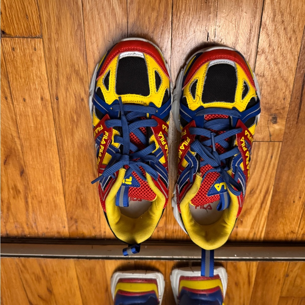 Fila Kids Sneakers in Red, Yellow, and Blue